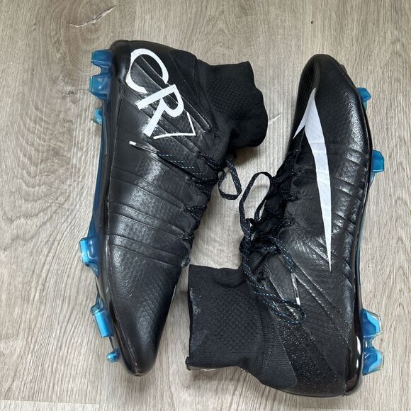 Nike Mercurial Superfly CR7 FG Mens Size 11 Black Neon Turquoise Soccer Cleats - Picture 2 of 12